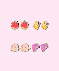 Pusheen Jewelry|Fruits>Fruits 4-Pack Stud Earrings Set