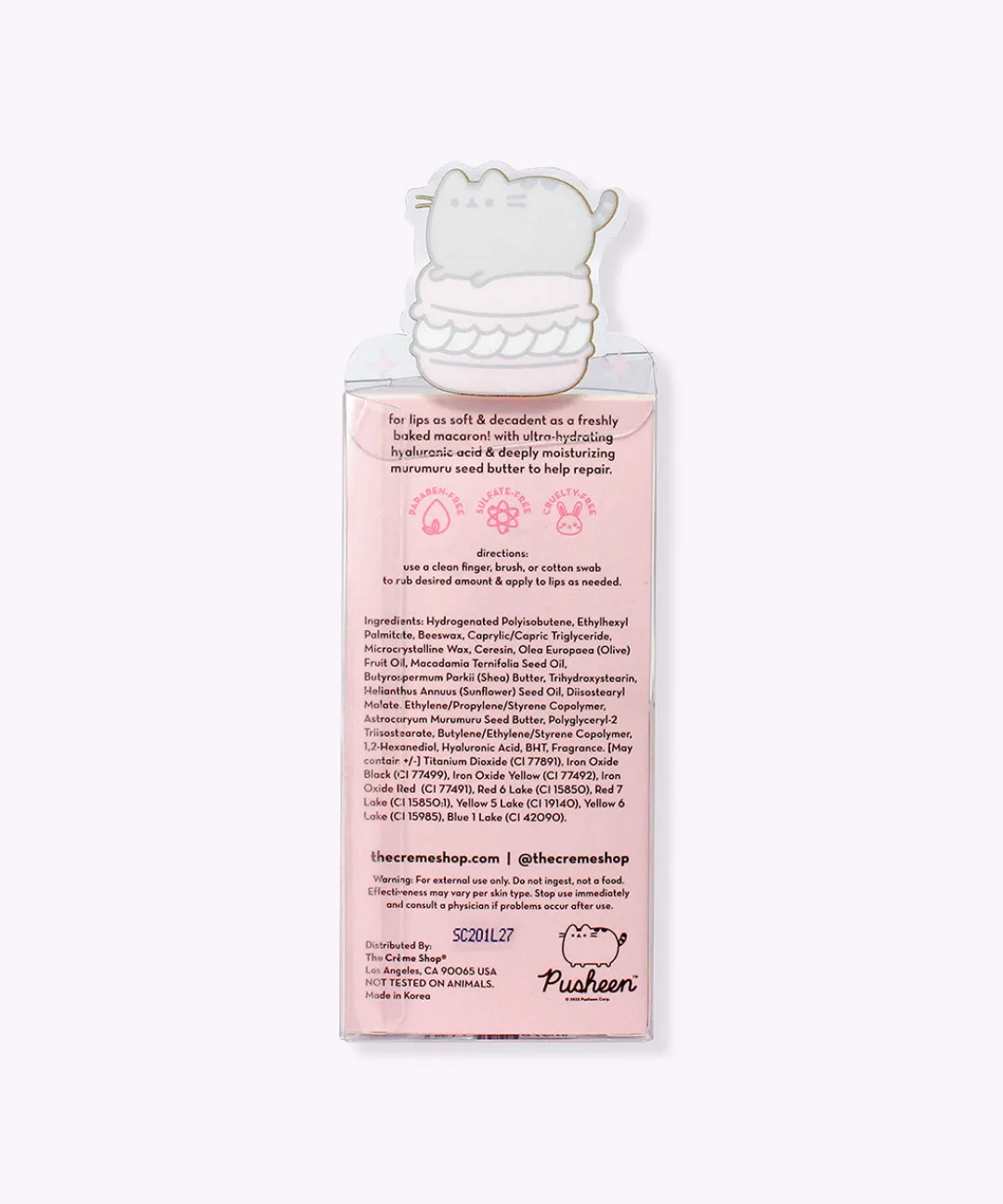 Pusheen Bed & Bath|Beauty & Skincare>The Crème Shop x Strawberry Macaron Lip Balm