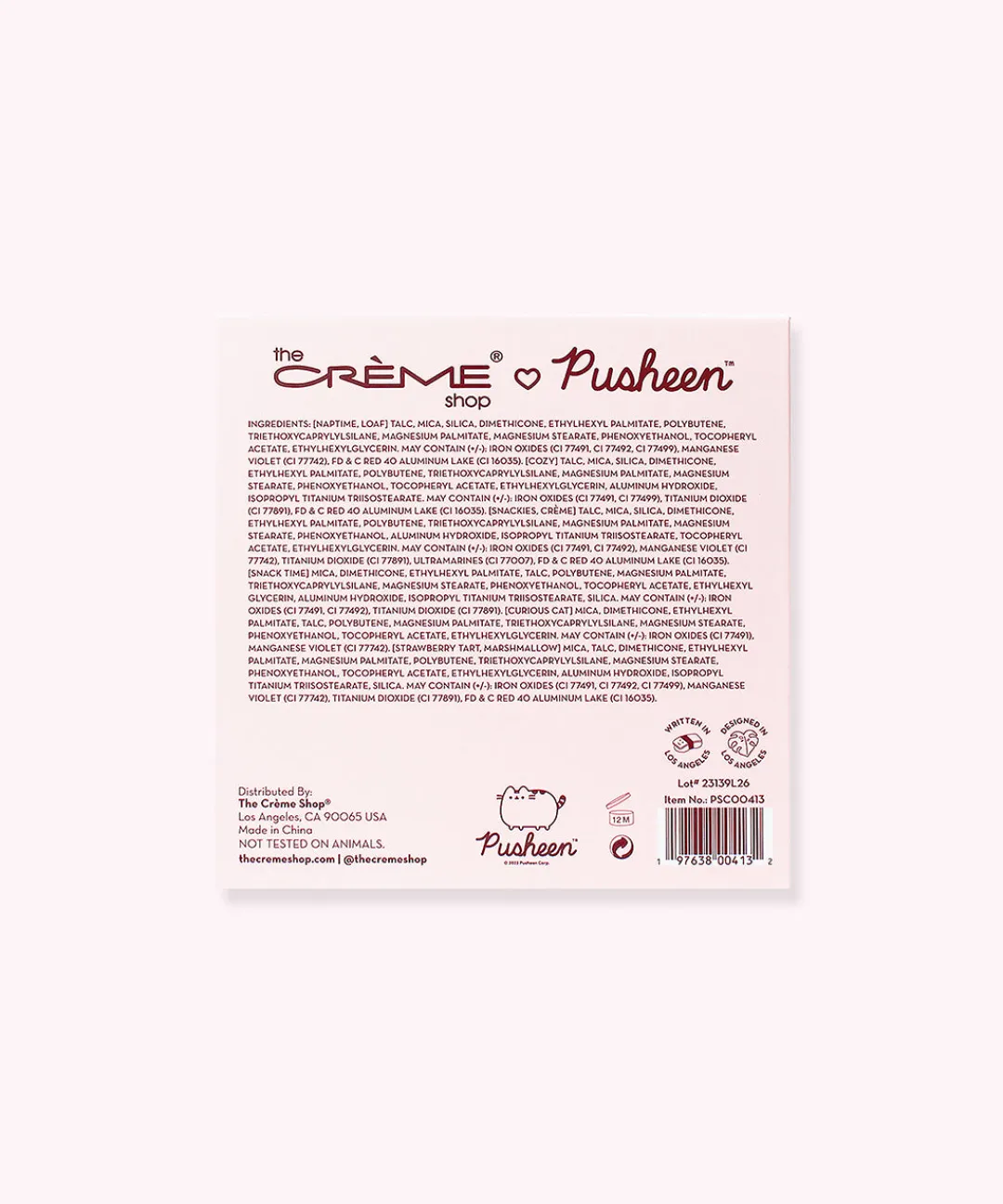 Pusheen Bed & Bath|Beauty & Skincare>The Crème Shop x Strawberry 9-Color Eyeshadow Palette